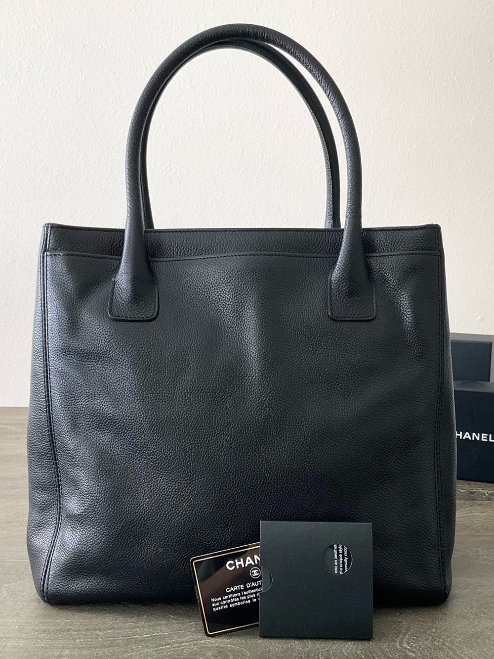 CHANEL BUNDLE Black Leather Tote, Long Flap Wallet, Zip Wallet - Picture 5 of 16